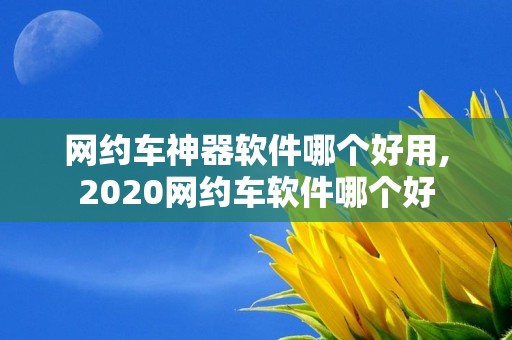 网约车神器软件哪个好用,2020网约车软件哪个好