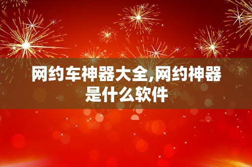 网约车神器大全,网约神器是什么软件