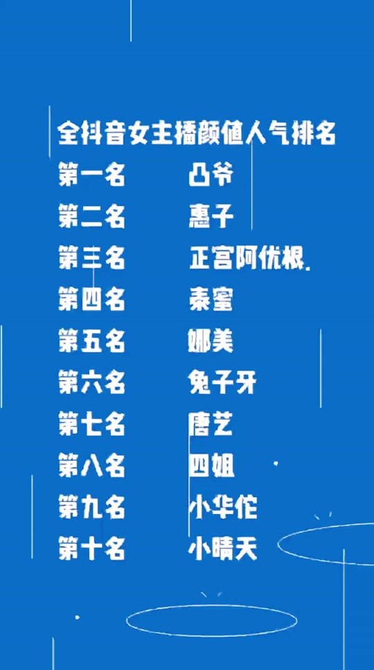 抖音人气排行榜前十名主播,抖音人气十强